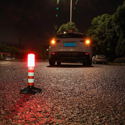 Twinkle Star LED Safety Strobe Road Warning Light, Set of 4 | Emergency Roadside Flares Kit, Highway Beacon Alert Flare, Magnetic Base, Detachable Stand, Solid Storage Case
