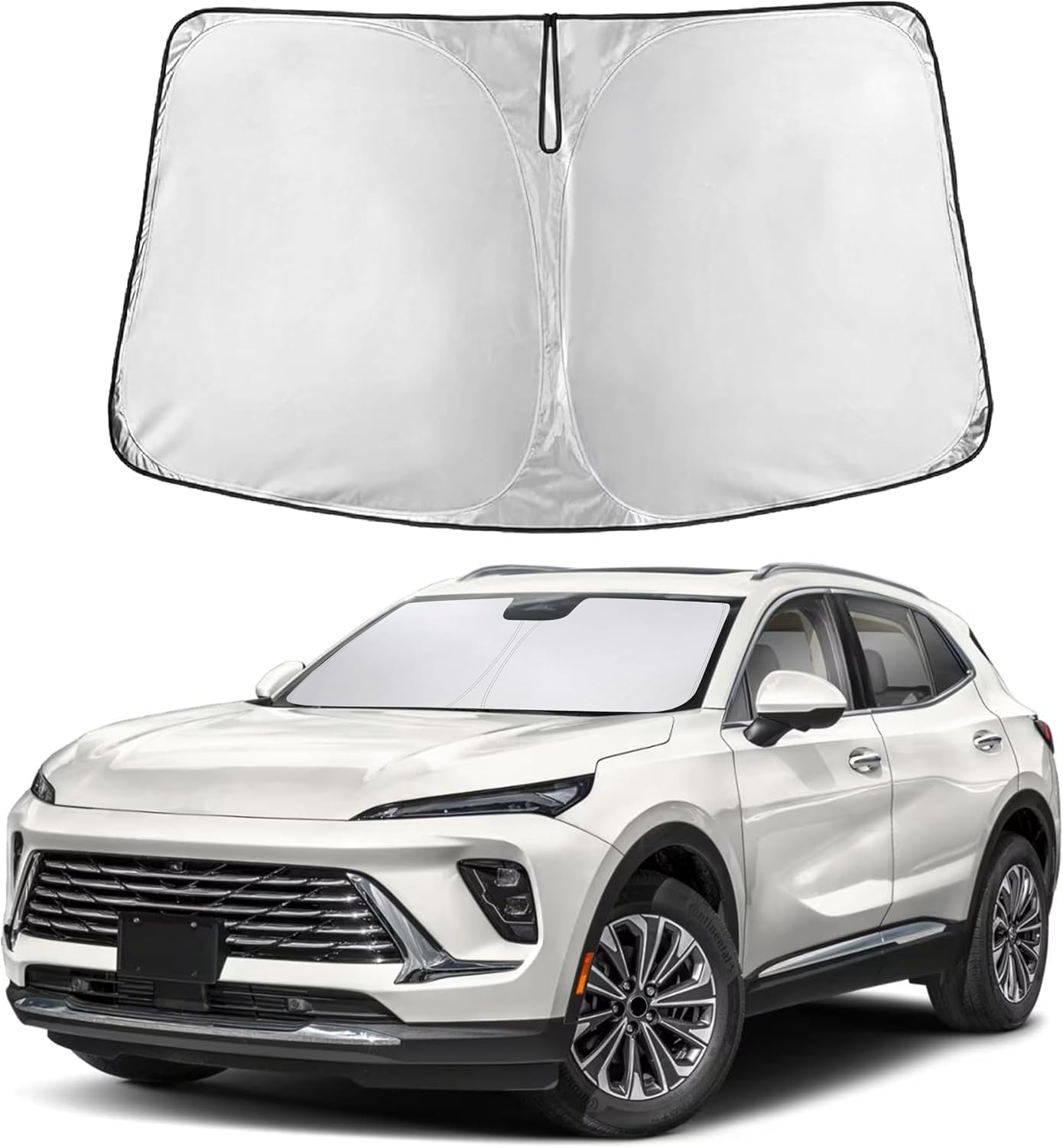 EcoNour Car Windshield Sun Shade | 2025 Upgraded Innovative No-Light-Pass Technology for Maximum Coverage | Foldable Sun Shade Keeps Your Vehicle Cool | Must-Have Car Accessories | Small (59" x 29") - Colors J