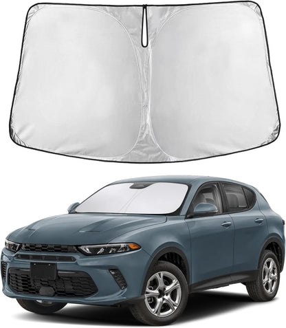 EcoNour Car Windshield Sun Shade | 2025 Upgraded Innovative No-Light-Pass Technology for Maximum Coverage | Foldable Sun Shade Keeps Your Vehicle Cool | Must-Have Car Accessories | Small (59" x 29") - Colors B
