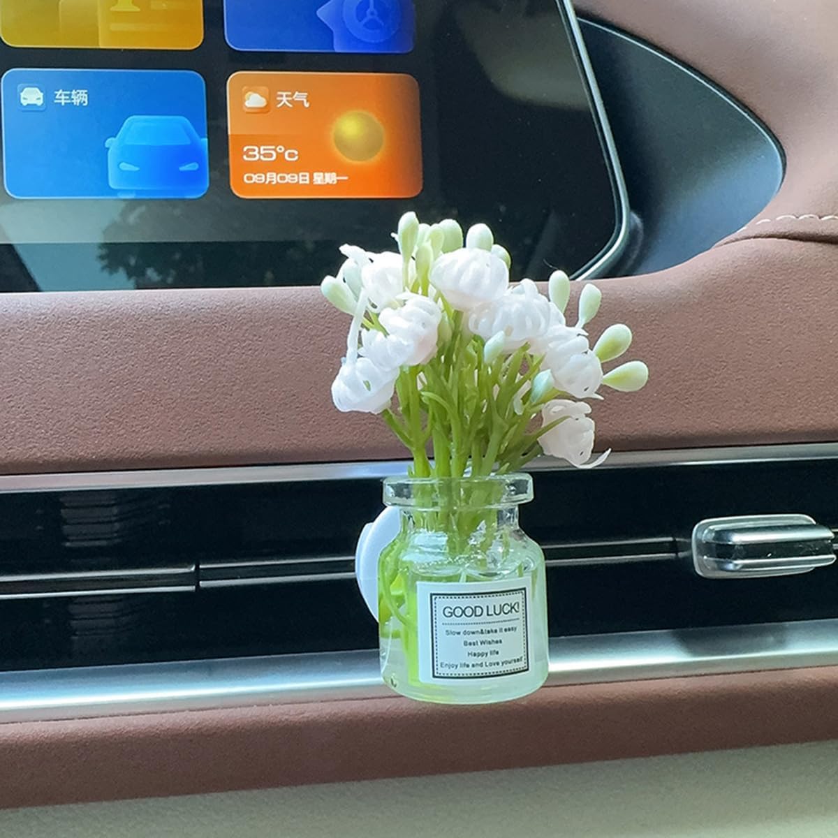 Set of 4 Cute Flower Bouquet Car Air Freshener Vent Clips, Mini Artificial Flowers for Car Air Vent Decoration, Auto Interior Dashboard Ornament Accessories