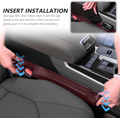 3 in 1 Car Seat Gap Filler Organizer,2PCS Multifunctional Car Seat Gap Plug with Storage Slot & Hook Function,Anti-Drop Cars Gaps Seats Filler Cars Clutter Catcher for SUVs Trucks (Black)