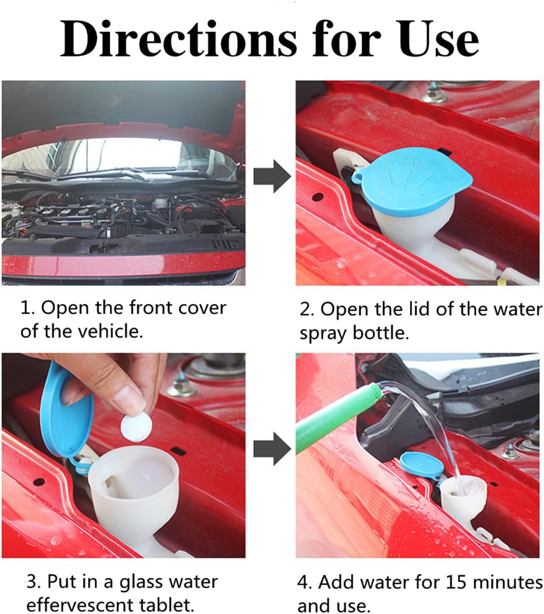 Windshield Washer Tablets, Fast Dissolving, Solid Windshield Wiper Fluid, for Cleaning Car Windshield, Mirrors and Windows (6)