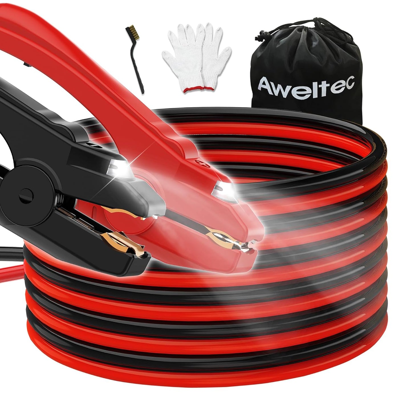 Jumper Cables for Car,8 Gauge 12 Feet Heavy Duty Booster Cable,Quick Connect Automotive Wires with Alligator Clamps,Carrying Bag for Cars Trucks