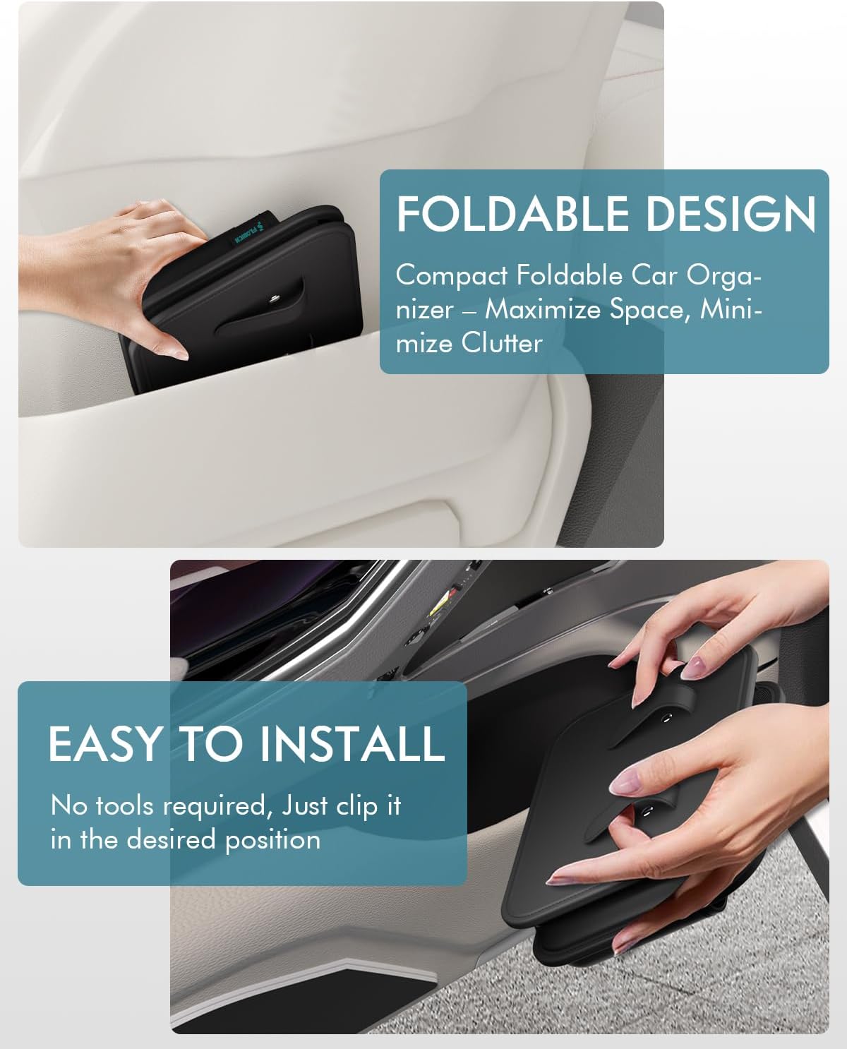 FLORICH Car Seat Gap Filler, Pro-Seats Gap Filler Organizer and Storages 2-in-1, Premium Leather Center Console Organizer, Car Organizer Front Seat Universal Fit for Car SUV Truck