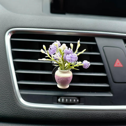 Set of 4 Cute Flower Bouquet Car Air Freshener Vent Clips, Mini Artificial Flowers for Car Air Vent Decoration, Auto Interior Dashboard Ornament Accessories