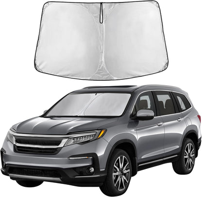 EcoNour Car Windshield Sun Shade | 2025 Upgraded Innovative No-Light-Pass Technology for Maximum Coverage | Foldable Sun Shade Keeps Your Vehicle Cool | Must-Have Car Accessories | Small (59" x 29") - Colors L