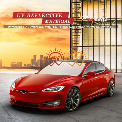 Windshield Sun Shade - Car Sun Shade Windshield, Reflector Sunshade Offers Ultimate Protection for Car Interior, Foldable Front Window Fit for Hatchback, Truck, SUV, MPV
