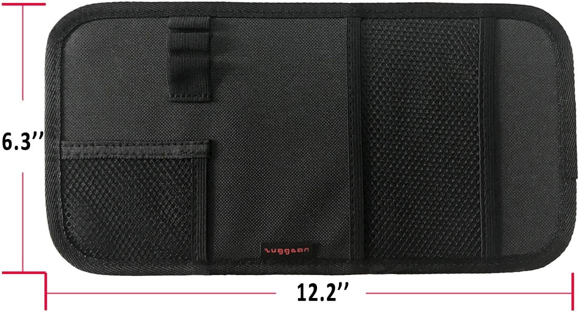 Car Sun Visor Organizer, Auto Visor Holder Interior Accessories Pocket Organizer - Car Registration Holder Document Storage Pouch Pen holder - Grey