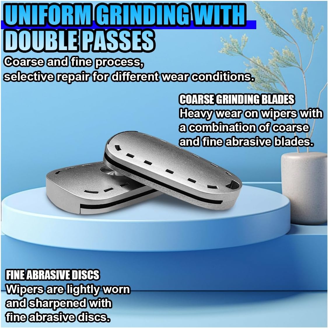 Car Windshield Wiper Repair Tool - Portable Double Sided Wiper Strip Restorer Car Windshield Wiper Regroover Tool - Windscreen Wiper Blade Cutter Cleaning Tools for Most Cars (Silver-2PCS)