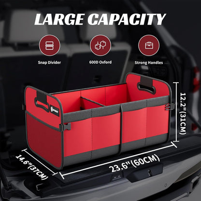 Sposuit Trunk Organizer for Car - 70L Collapsible Car Storage with 11 Pockets & Reinforced Handles, SUV Trunk Organizers for Grocery Cargo(Black)