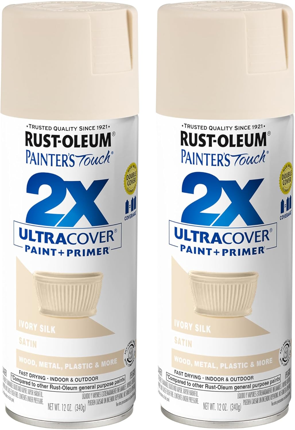 Rust-Oleum 334029 Painter's Touch 2X Ultra Cover Spray Paint, 12 oz, Gloss Clear - Colors A