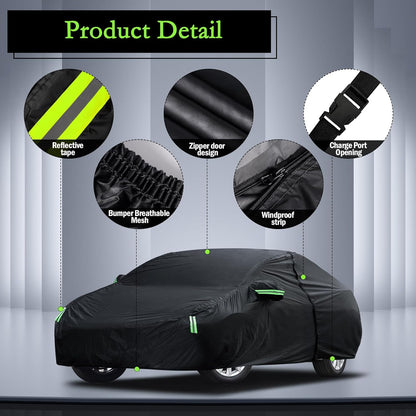 Car Cover Custom Fit for Toyota Corolla 2000-2025, Honda Civic 1991-2025, Waterproof All Weather Full Exterior Cover Rain Sun Protector Car Cover with Door Zipper