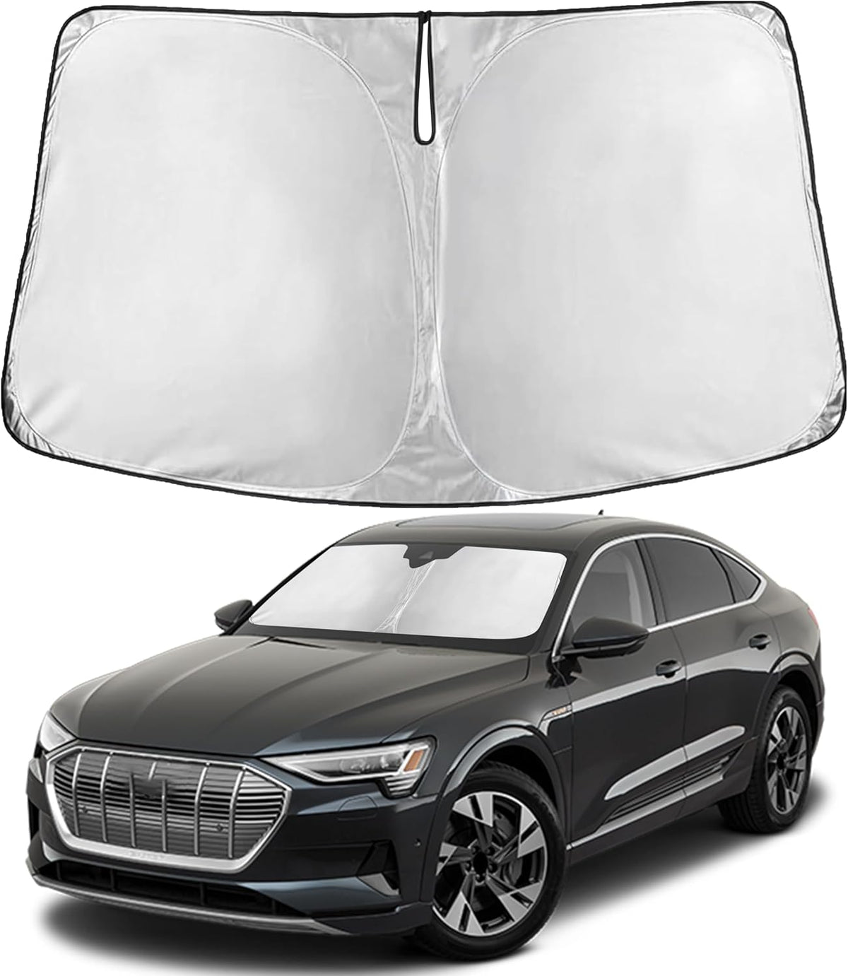 EcoNour Car Windshield Sun Shade | 2025 Upgraded Innovative No-Light-Pass Technology for Maximum Coverage | Foldable Sun Shade Keeps Your Vehicle Cool | Must-Have Car Accessories | Small (59" x 29") - Colors N