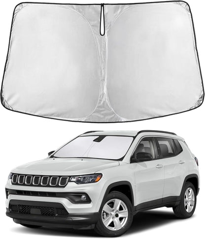 EcoNour Car Windshield Sun Shade | 2025 Upgraded Innovative No-Light-Pass Technology for Maximum Coverage | Foldable Sun Shade Keeps Your Vehicle Cool | Must-Have Car Accessories | Small (59" x 29") - Colors E