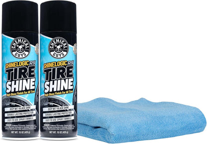 Chemical Guys ShineLogic Tire Shine Safe for Cars, Trucks, Motorcycles, RVs & More, Includes WonderWave Applicator Kit, 20 fl oz, 2 Pack