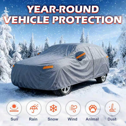 Coverlex Large Car Cover for SUV, Outdoor SUV Cover Universal Fit for Dodge Durango, Audi Q7, BMW X5, Benz GLE, Acura MDX, CX-9, VW Atlas, Jeep Grand Cherokee, Infiniti QX60, Length 201 Inches