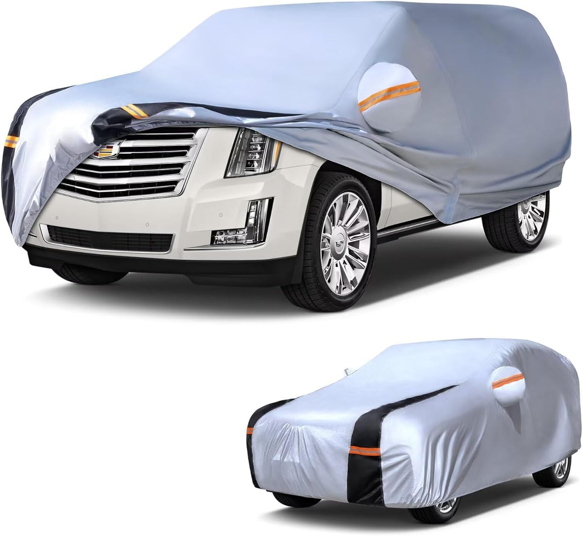 Large SUV Car Cover for Chevy Suburban 100% Waterproof All Weather, Heavy Duty Outdoor Full Exterior Covers Rain Sun Wind UV Protection. - Colors A
