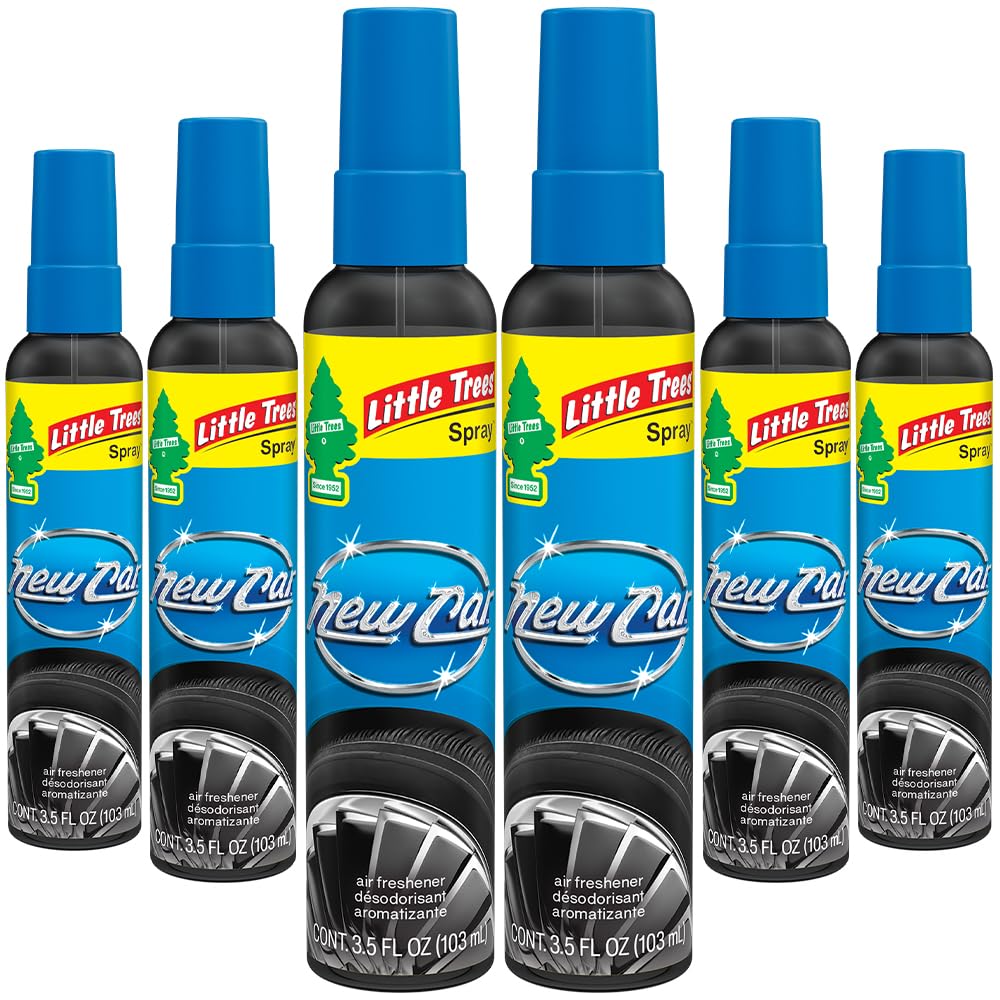 LITTLE TREES Car Air Freshener | Spray Provides a Long-Lasting Scent for Auto or Home | On-the-go Freshness | Black Ice, 6 Air Fresheners