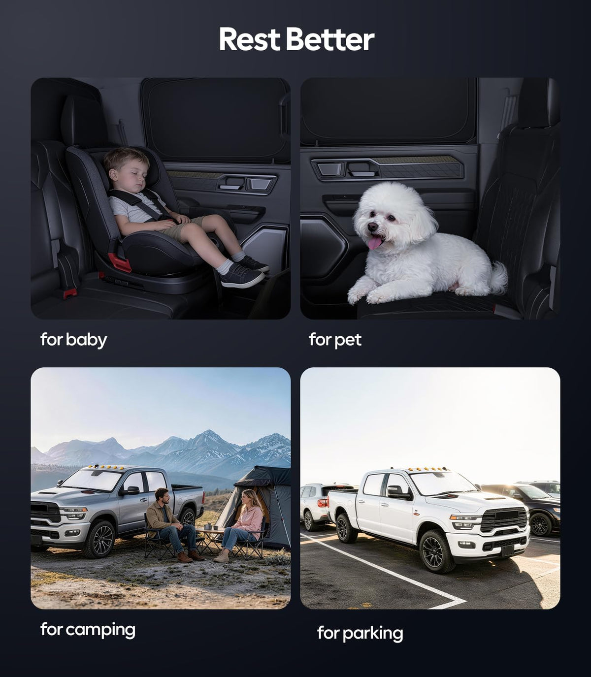 Wigoo 2026 Upgrade 8PCS Full Set Window Sunshade for Toyota 4Runner 2010-2024 [7-Layer Cooler & Blacker, Ice-Crystal Tech] with Windshield for Sun Block, Baby, Camping, Privacy Napping, Relax