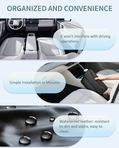 FLORICH Car Seat Gap Filler, Pro-Seats Gap Filler Organizer and Storages 2-in-1, Premium Leather Center Console Organizer, Car Organizer Front Seat Universal Fit for Car SUV Truck