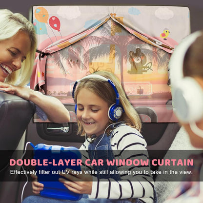 Car Window Shades, 2 PCS Magnetic Double Layer Auto Sun Shade for Side Windows Privacy Full Covers/Half Shade Options Back Car Window Curtains for Baby Protection