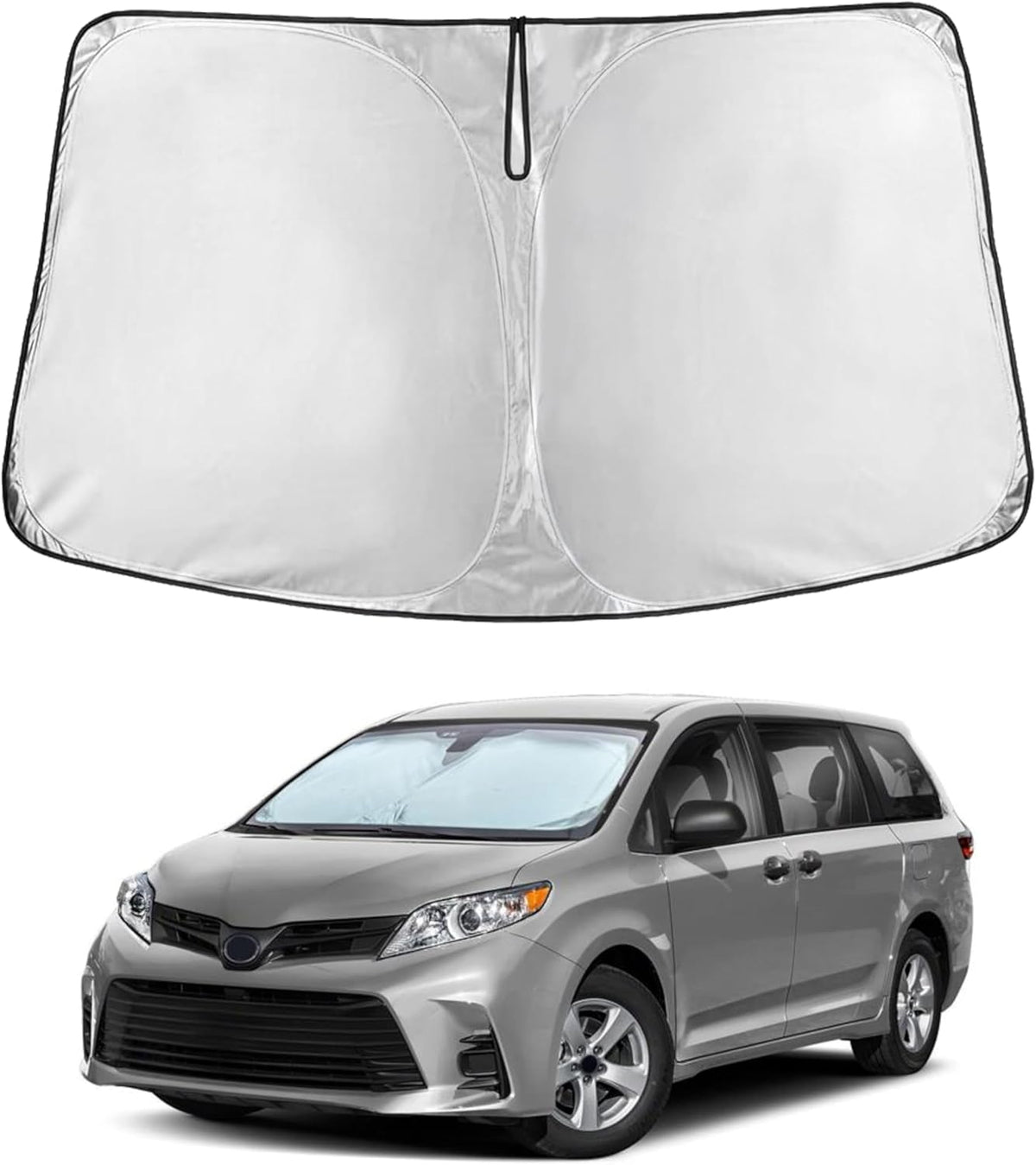 EcoNour Car Windshield Sun Shade | 2025 Upgraded Innovative No-Light-Pass Technology for Maximum Coverage | Foldable Sun Shade Keeps Your Vehicle Cool | Must-Have Car Accessories | Small (59" x 29") - Colors B