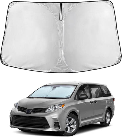 EcoNour Car Windshield Sun Shade | 2025 Upgraded Innovative No-Light-Pass Technology for Maximum Coverage | Foldable Sun Shade Keeps Your Vehicle Cool | Must-Have Car Accessories | Small (59" x 29") - Colors B