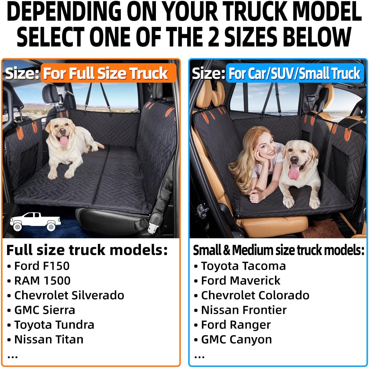 YJGF Back Seat Extender,Dog Seat Cover for Back Seat,Hard Bottom Car Seat Cover for Dogs,Dog Hammock for Car,Back Seat Pet Cover for Dogs(Black,for Car/SUV/Small Truck)