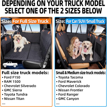 YJGF Back Seat Extender,Dog Seat Cover for Back Seat,Hard Bottom Car Seat Cover for Dogs,Dog Hammock for Car,Back Seat Pet Cover for Dogs(Black,for Car/SUV/Small Truck)
