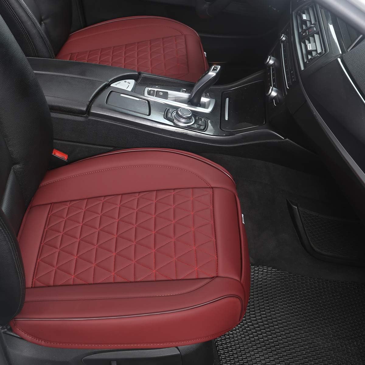 Black Panther Luxury Faux Leather Car Seat Cover Front Bottom Seat Cushion Cover, Anti-Slip and Wrap Around The Bottom, Fits 95% of Vehicles - 1 Piece,Black