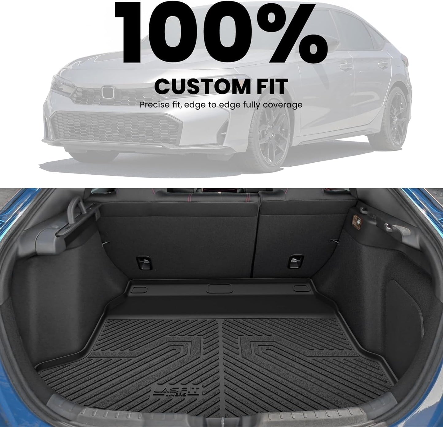 LASFIT Cargo Liner for Honda CR-V 2026 2025 2024 2023 (Gasoline & Hybrid & e:FCEV) All Weather TPE Car Trunk Mat (Upper Position), Cargo Only Black