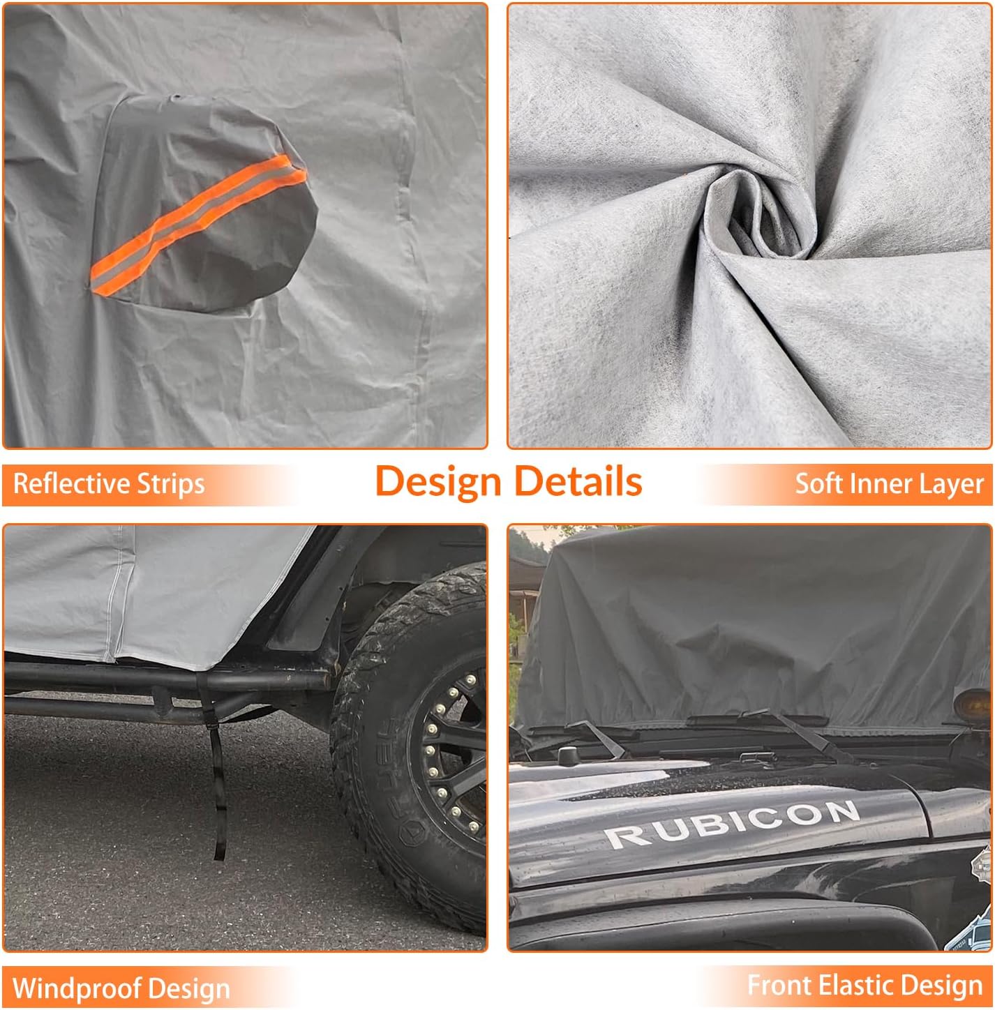 Car Cover Waterproof All Weather for Automobiles, Outdoor Full Exterior Covers for Sedan Black(Suggest Car Length from 194"-208")