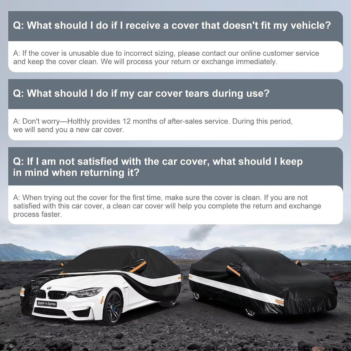 10 Layers Car Cover Custom Fit for Mercedes Benz C Class C250 C300 C43 C63 (1993-2026), Waterproof All Weather for Automobiles, Outdoor Full Cover Sun Dust Rain Protection with Cotton. Black - Colors B