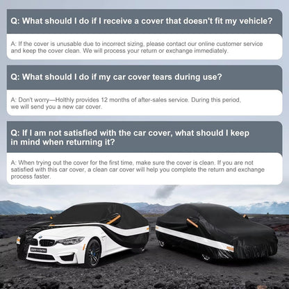 10 Layers Car Cover Custom Fit for Mercedes Benz C Class C250 C300 C43 C63 (1993-2026), Waterproof All Weather for Automobiles, Outdoor Full Cover Sun Dust Rain Protection with Cotton. Black - Colors B
