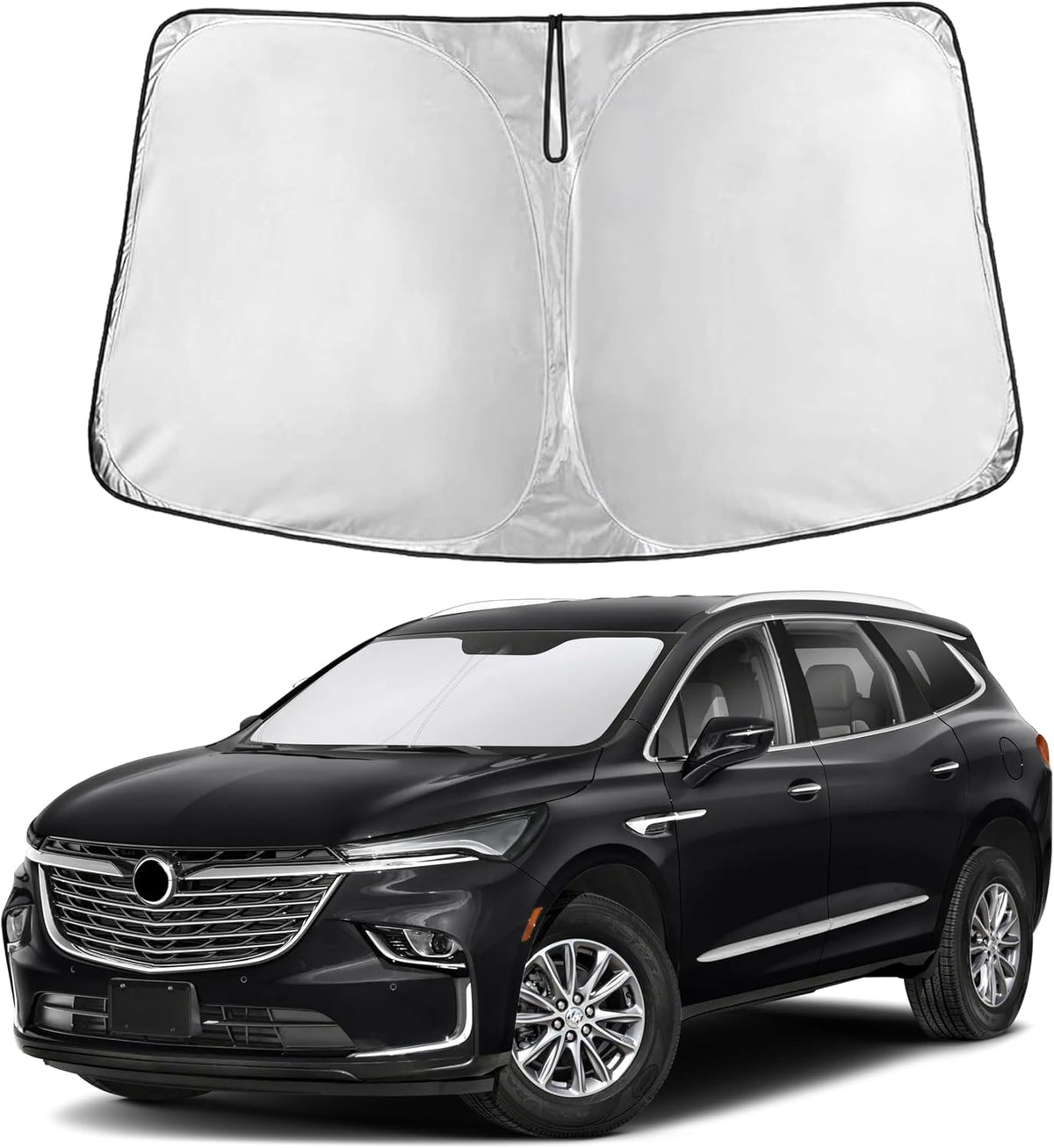 EcoNour Car Windshield Sun Shade | 2025 Upgraded Innovative No-Light-Pass Technology for Maximum Coverage | Foldable Sun Shade Keeps Your Vehicle Cool | Must-Have Car Accessories | Small (59" x 29") - Colors D