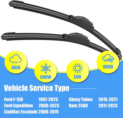 Gavimnal® 28"+17" Silicone Wiper Blades Replacement For Nissan Altima 2007-2015,Maxima 2009-2014,All-Season Front Windshield Wiper Blades(Set of 2)