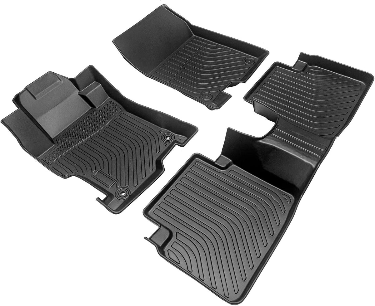 All Weather Rubber Car Floor Mats Compatible with 2013-2017 Honda Accord, Custom Fit Car Mat Full Set with Raised Edge, Odorless, Easy to Install in 5 min, Non-Slip Surface, No Need Trimming
