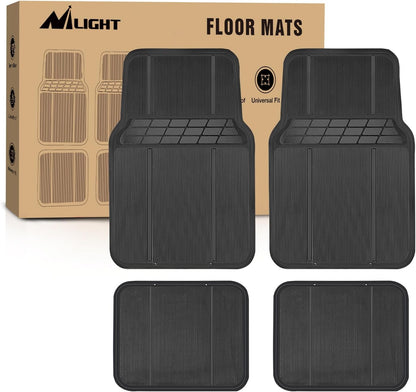 Nilight Rubber Cargo Mats for Cars Trucks SUVs,Universal Trim to fit for Most Vehicles,All Weather Protection Heavy Duty Cargo Liners