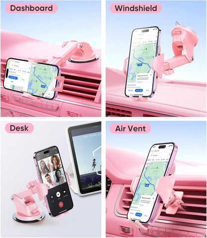 VICSEED 2026 Ultimate Sturdy Car Phone Holder [Upgraded 95+LBS Strongest Suction] Universal Long Arm Cellphone Mount for Car Dashboard Windshield Vent Truck Boat for iPhone 17 16 Pro Max & Android