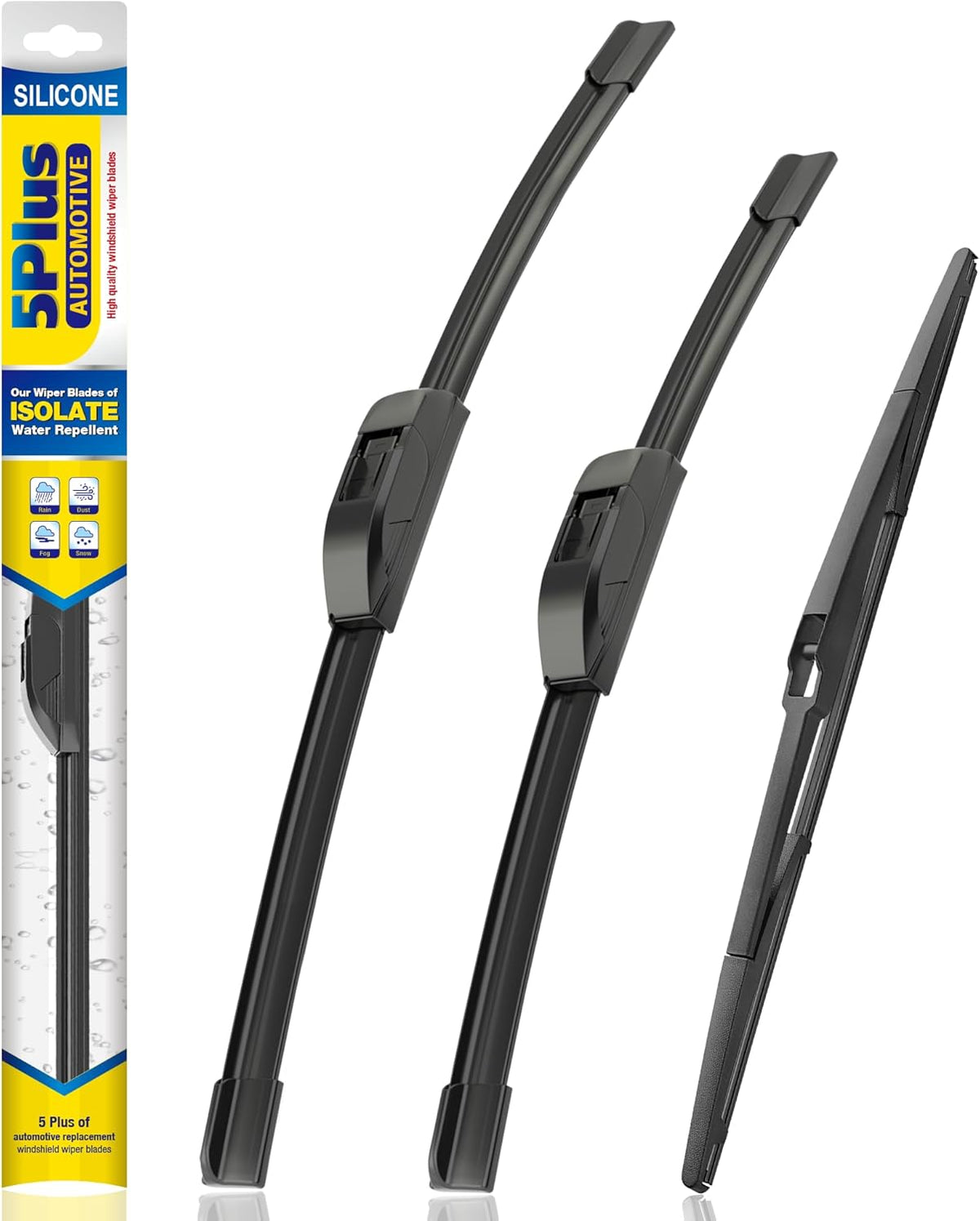 5 PLUS® Silicone Windshield Wipers Replacement for 2007-2014 Ford edge, 2007-2015 Lincoln MKX Wiper Blades(Set of 3),Automotive Replacement Windshield Wiper Blades For My Car-26"/20"/14" - Colors B