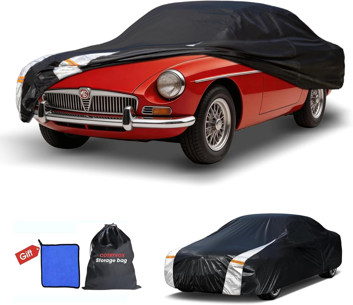 Large SUV Car Cover for Chevy Suburban 100% Waterproof All Weather, Heavy Duty Outdoor Full Exterior Covers Rain Sun Wind UV Protection. - Colors A