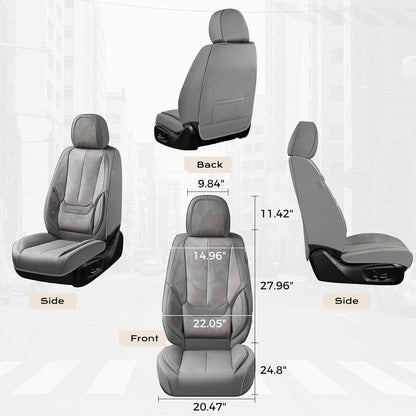 Coverado Seat Covers Full Set, Black Seat Covers for Cars 5 Seats, Car Seat Protector, Waterproof Nappa Leather Car Seat Cushion, Front and Rear Car Seat Cover Fit for Most Sedans SUV Pick-up Truck - Colors B