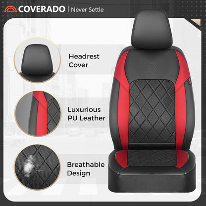 Coverado Car Seat Covers, Seat Covers Full Set, 5 Seats Automotive Seat Cover, Mesh Breathable Seat Protectors, Universal Fit for Most Cars
