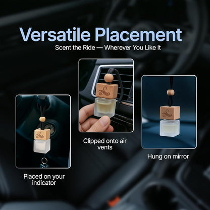 Solvère Car Air Freshener for Men | Perfume Style Freshener with Solvère Fragrance | Strong Freshener with Odour Eliminating Technology with Vent Clip | Car Air Freshener by Perfa