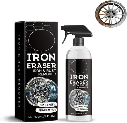 Iron Eraser Rust Remover Spray, 2026 New Professional Automotive Surface Metal Cleaner for Car Wheels and Paint, Fast Acting Rust and Brake Dust Remover (1 pcs, 4 Fl Oz)