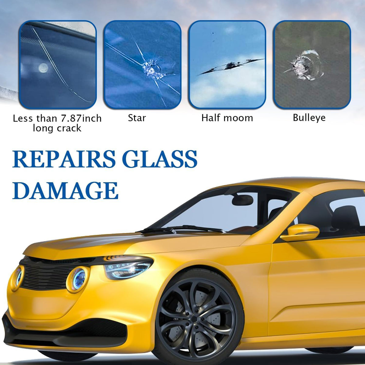 Windshield Crack Repair Kit, 2 Bottles Nano Glass Crack Repair Liquid Quick Windshield Repair for Chips and Cracks-deep Dark