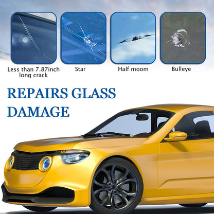 Windshield Crack Repair Kit, 2 Bottles Nano Glass Crack Repair Liquid Quick Windshield Repair for Chips and Cracks-deep Dark