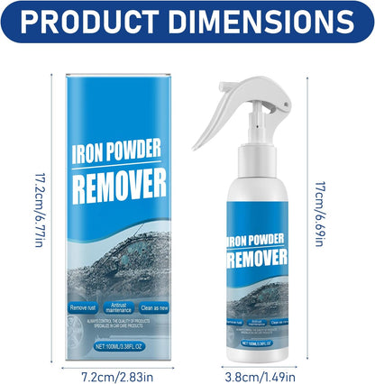 2Pcs Car Rust Removal Spray,Iron Powder Remover,Rustout Instant Remover Spray,Multifunctional Paint Cleaner Car Maintenance Powder Spray Rust Remover Iron Cleaning,Iron Powder Remover for Car (100ML)