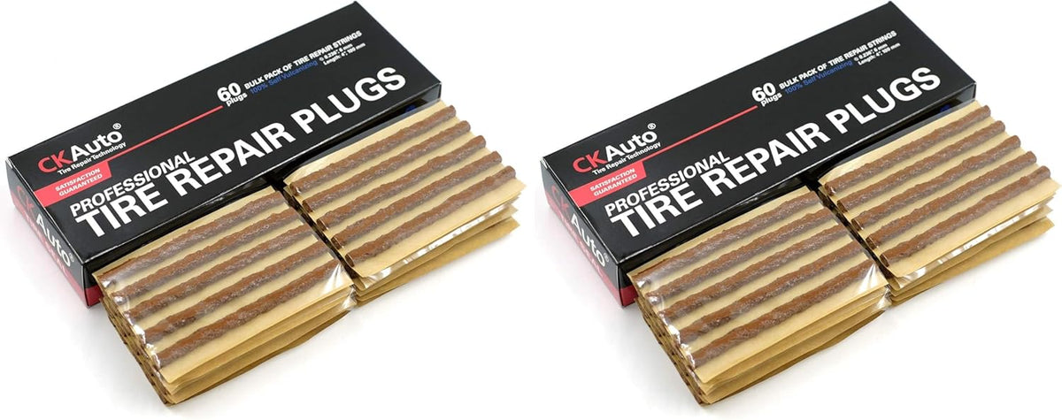 CKAuto 30pcs 4" Black Tire Repair Strings, Automotive Tool Tire Repair Plugs for Tubeless Off-Road Tires Car, Bike, ATV, UTV, Wheelbarrow, Mower