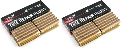 CKAuto 30pcs 4" Black Tire Repair Strings, Automotive Tool Tire Repair Plugs for Tubeless Off-Road Tires Car, Bike, ATV, UTV, Wheelbarrow, Mower